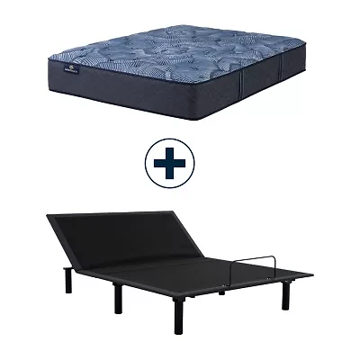 Serta Perfect Sleeper Cobalt Calm 13.25" Plush Tight Top - Mattress + Adjustable Base