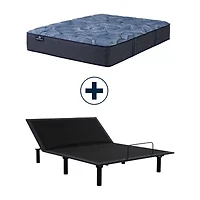 Serta Perfect Sleeper Cobalt Calm 13.25" Plush Tight Top - Mattress + Adjustable Base