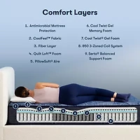 Serta Perfect Sleeper Cobalt Calm 13.25" Plush Tight Top - Mattress + Adjustable Base