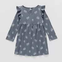 Okie Dokie Toddler & Little Girls Long Sleeve A-Line Dress