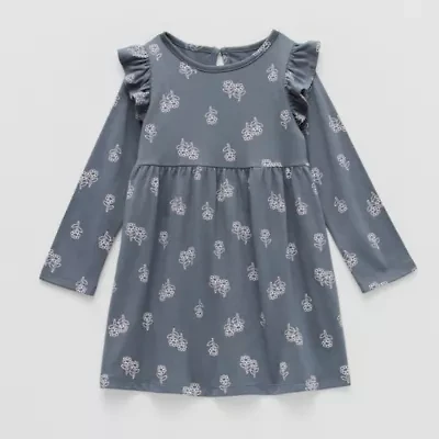 Okie Dokie Toddler & Little Girls Long Sleeve A-Line Dress