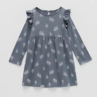 Okie Dokie Toddler & Little Girls Long Sleeve A-Line Dress