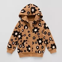 Okie Dokie Toddler Girls Fleece Adaptive Adjustable Features Lightweight Jacket