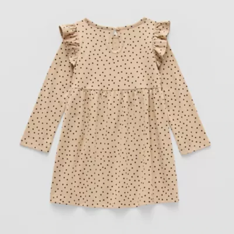 Okie Dokie Toddler & Little Girls Long Sleeve A-Line Dress