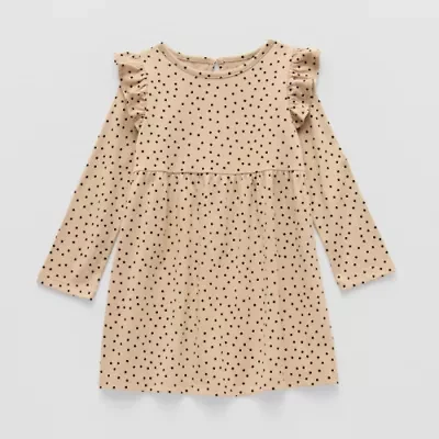 Okie Dokie Toddler & Little Girls Long Sleeve A-Line Dress