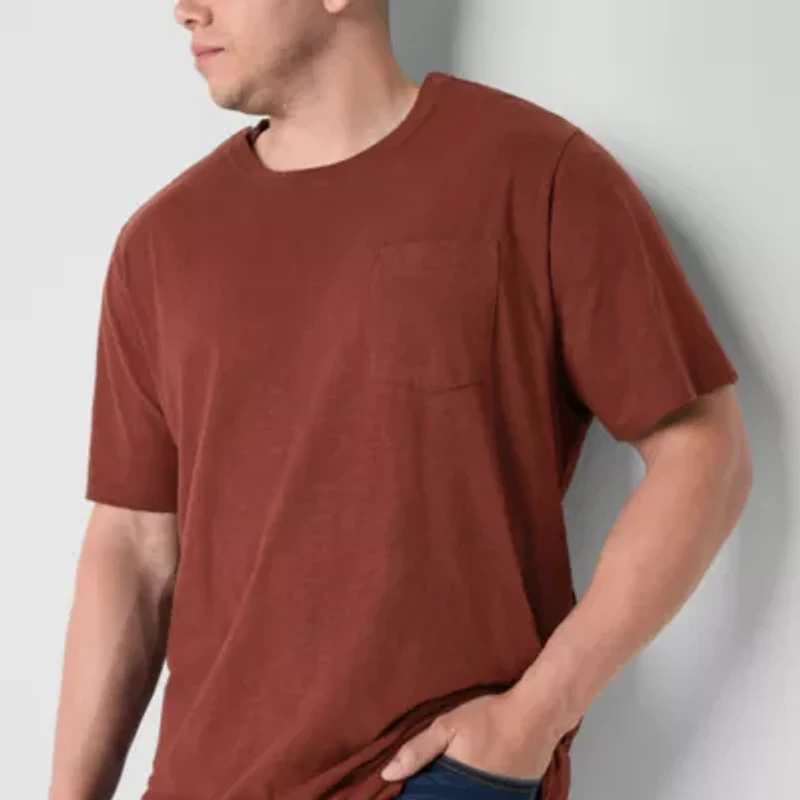 mutual weave Mens Easy-on + Easy-off Crew Neck Short Sleeve Big and Tall T-Shirt