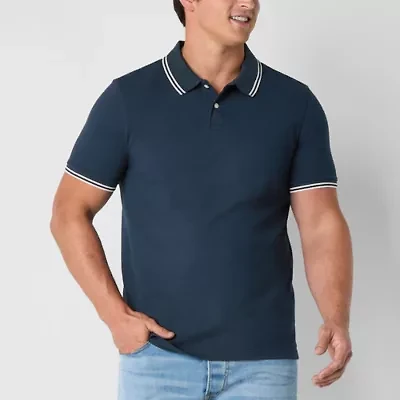 Arizona Mens Big and Tall  Short Sleeve Tipped Polo