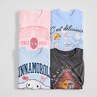Sun And Moon Boyfriend Tee Womens Juniors Crew Neck Short Sleeve Oversized Graphic T-Shirt