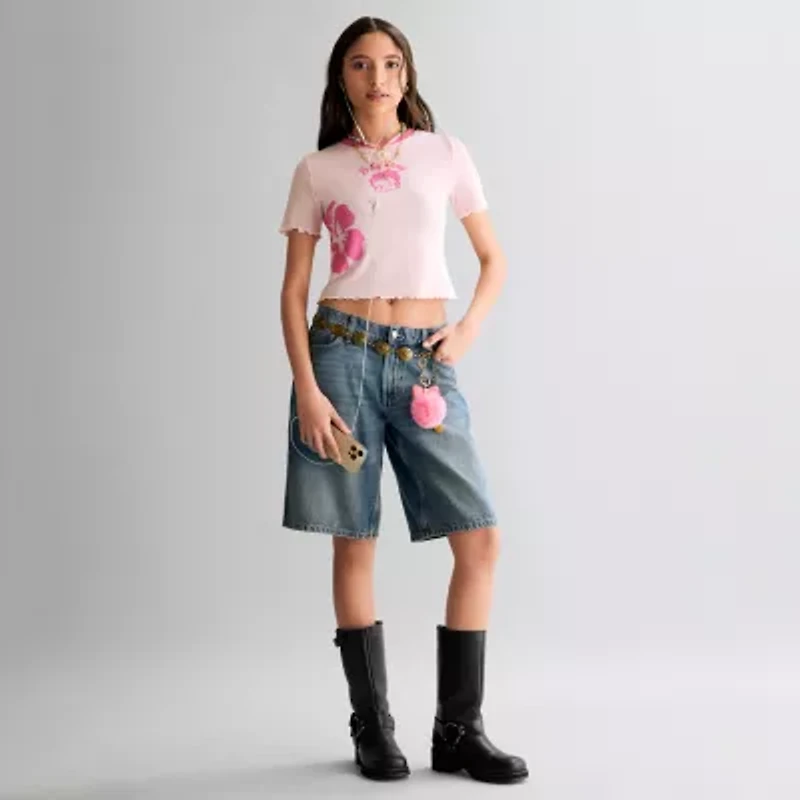 Grayson Threads, The Label Womens Juniors Crew Neck Short Sleeve Fitted Betty Boop Graphic T-Shirt