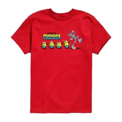 Robot Little & Big Kid Boys Crew Neck Short Sleeve Regular Fit Minions Graphic T-Shirt