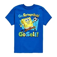 Soccer Go Self Little & Big Kid Boys Crew Neck Short Sleeve Regular Fit Spongebob Graphic T-Shirt