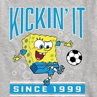 Kickin It Since 1999 Little & Big Kid Boys Crew Neck Short Sleeve Regular Fit Spongebob Graphic T-Shirt