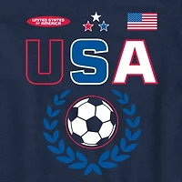 Usa Soccer Little & Big Kid Boys Crew Neck Short Sleeve Regular Fit Graphic T-Shirt