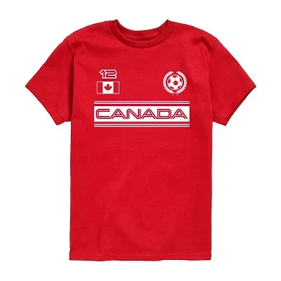 Canada Soccer Little & Big Kid Boys Crew Neck Short Sleeve Regular Fit Graphic T-Shirt