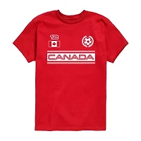 Canada Soccer Little & Big Kid Boys Crew Neck Short Sleeve Regular Fit Graphic T-Shirt