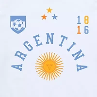 Argentina Soccer Little & Big Kid Boys Crew Neck Short Sleeve Regular Fit Graphic T-Shirt