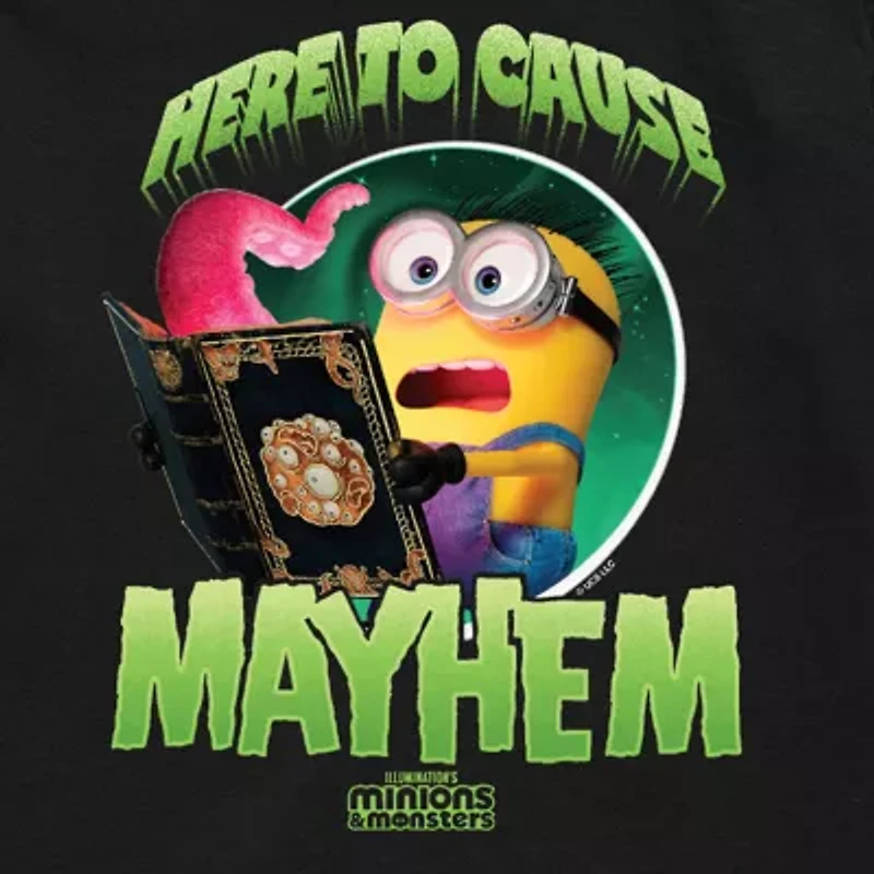 Mayhem Little & Big Kid Boys Crew Neck Short Sleeve Regular Fit Minions Graphic T-Shirt