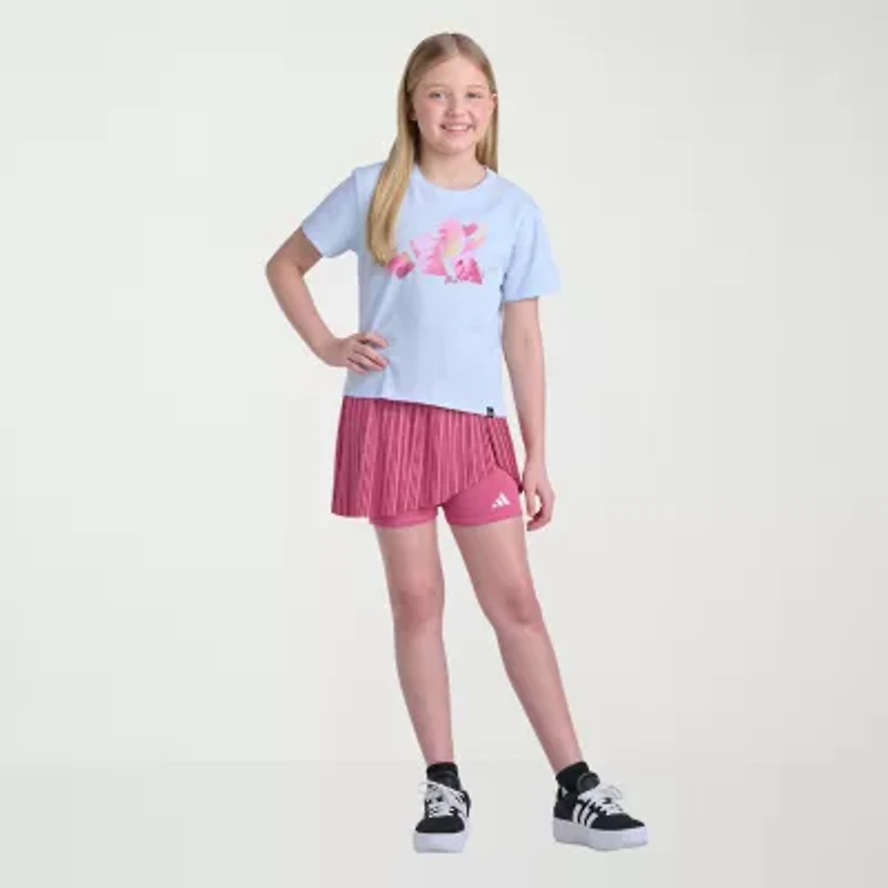 adidas Big Kid Girls Crew Neck Short Sleeve Regular Fit Graphic T-Shirt
