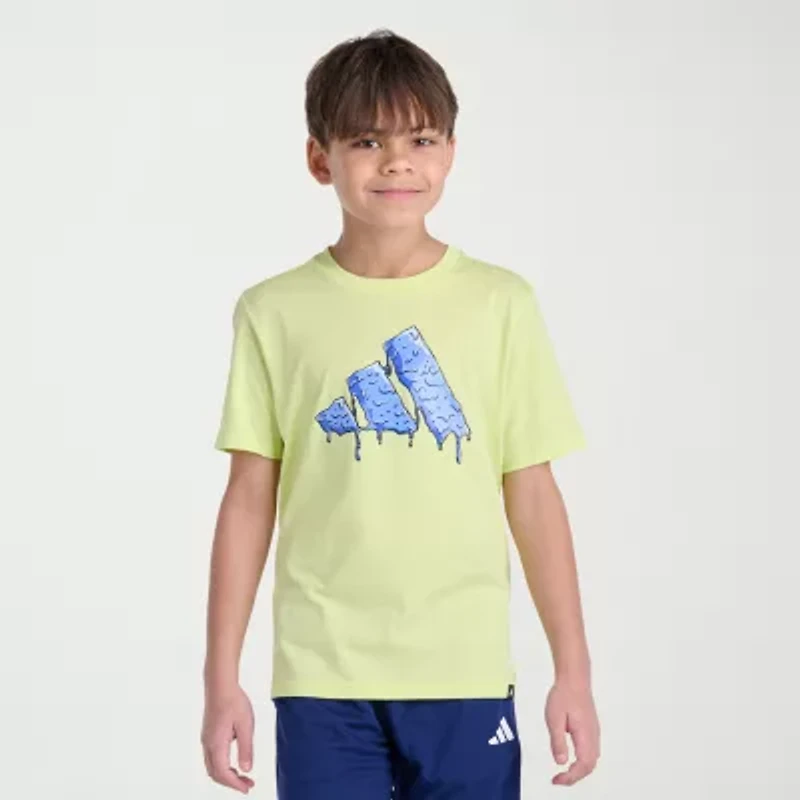 adidas Big Kid Boys Crew Neck Short Sleeve Regular Fit Graphic T-Shirt