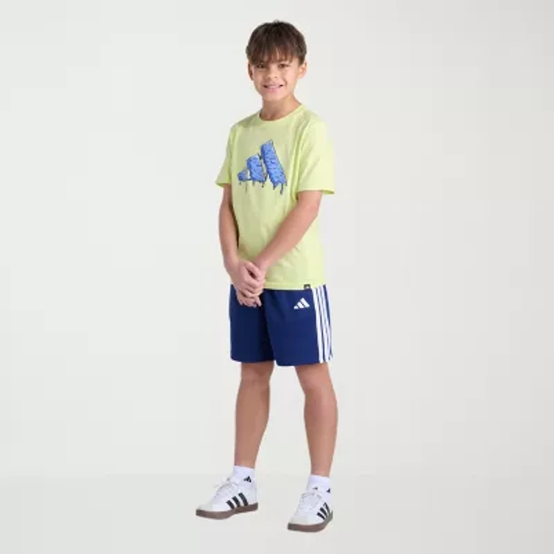 adidas Big Kid Boys Crew Neck Short Sleeve Regular Fit Graphic T-Shirt