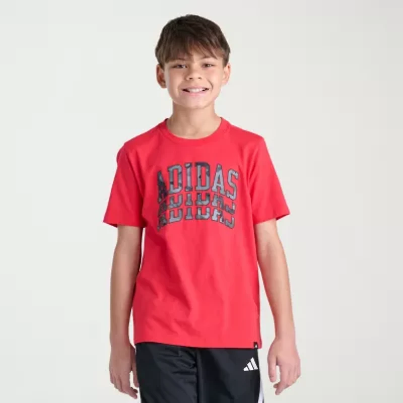 adidas Big Kid Boys Crew Neck Short Sleeve Regular Fit Graphic T-Shirt