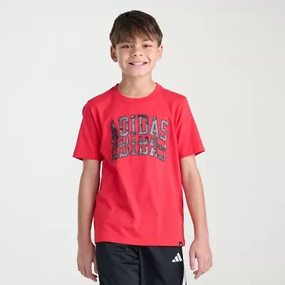 adidas Big Kid Boys Crew Neck Short Sleeve Regular Fit Graphic T-Shirt