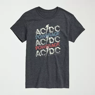 Novelty Mens Crew Neck Short Sleeve Regular Fit AC/DC Graphic T-Shirt