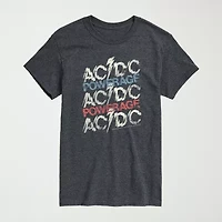 Novelty Mens Crew Neck Short Sleeve Regular Fit AC/DC Graphic T-Shirt