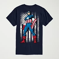 Novelty Mens Crew Neck Short Sleeve Regular Fit Captain America Marvel Graphic T-Shirt