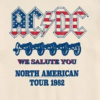 Novelty Mens Crew Neck Short Sleeve Regular Fit AC/DC Graphic T-Shirt