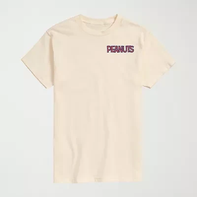 Novelty Mens Crew Neck Short Sleeve Regular Fit Peanuts Graphic T-Shirt
