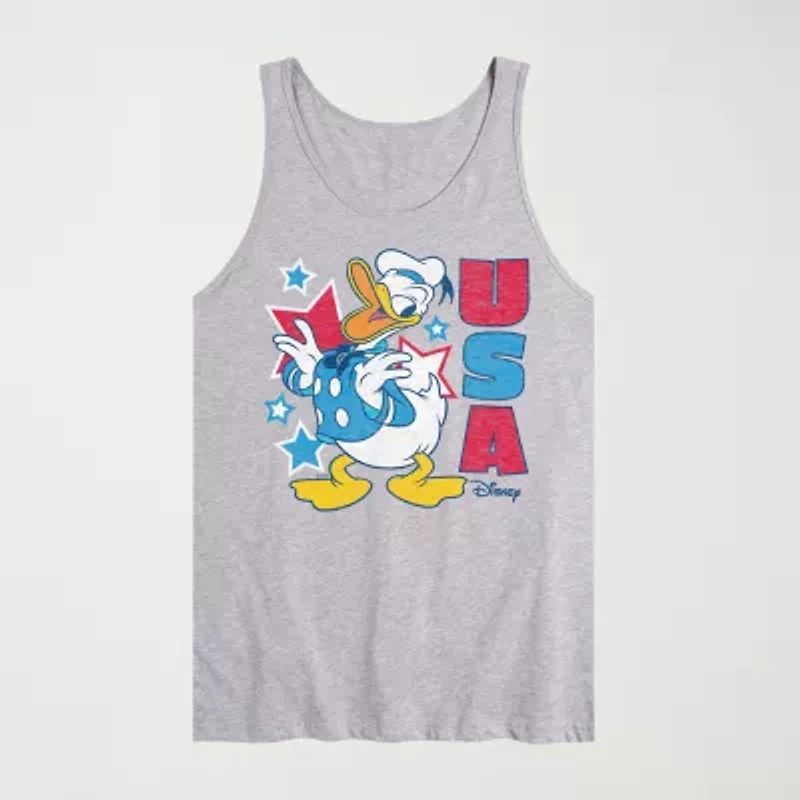 Novelty Mens Crew Neck Sleeveless Donald Duck Tank Top