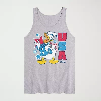 Novelty Mens Crew Neck Sleeveless Donald Duck Tank Top