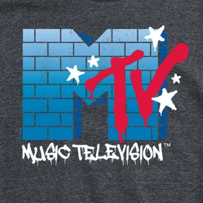 Novelty Mens Crew Neck Short Sleeve Regular Fit MTV Graphic T-Shirt