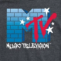 Novelty Mens Crew Neck Short Sleeve Regular Fit MTV Graphic T-Shirt