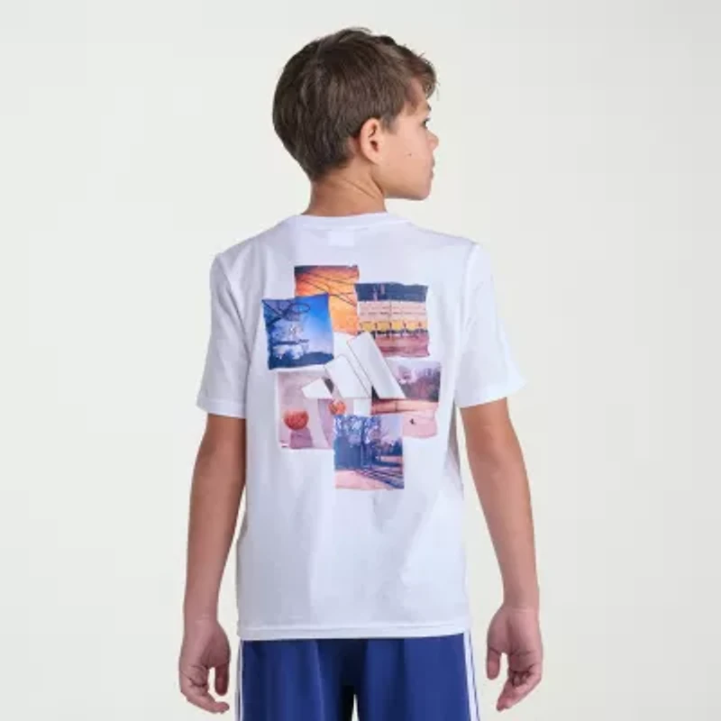 adidas Big Kid Boys Crew Neck Short Sleeve Regular Fit Graphic T-Shirt