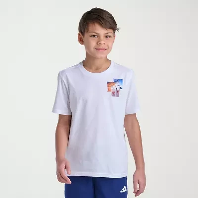 adidas Big Kid Boys Crew Neck Short Sleeve Regular Fit Graphic T-Shirt