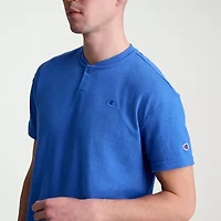 Champion Mens Short Sleeve Regular Fit Henley Shirt