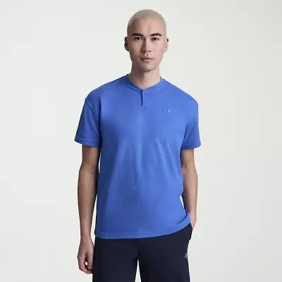 Champion Mens Short Sleeve Regular Fit Henley Shirt