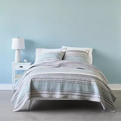 Home Expressions Reagan 3-pc. Stripes Quilt Set
