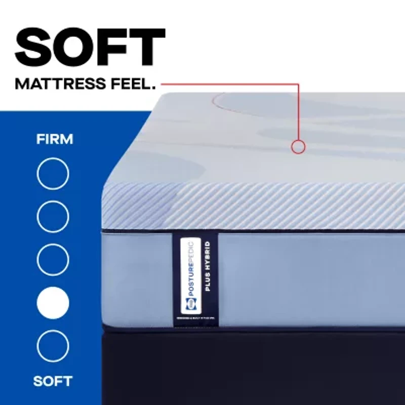 Sealy Posturepedic Ripley 13" Hybrid Plush Tight Top - Mattress + Adjustable Base
