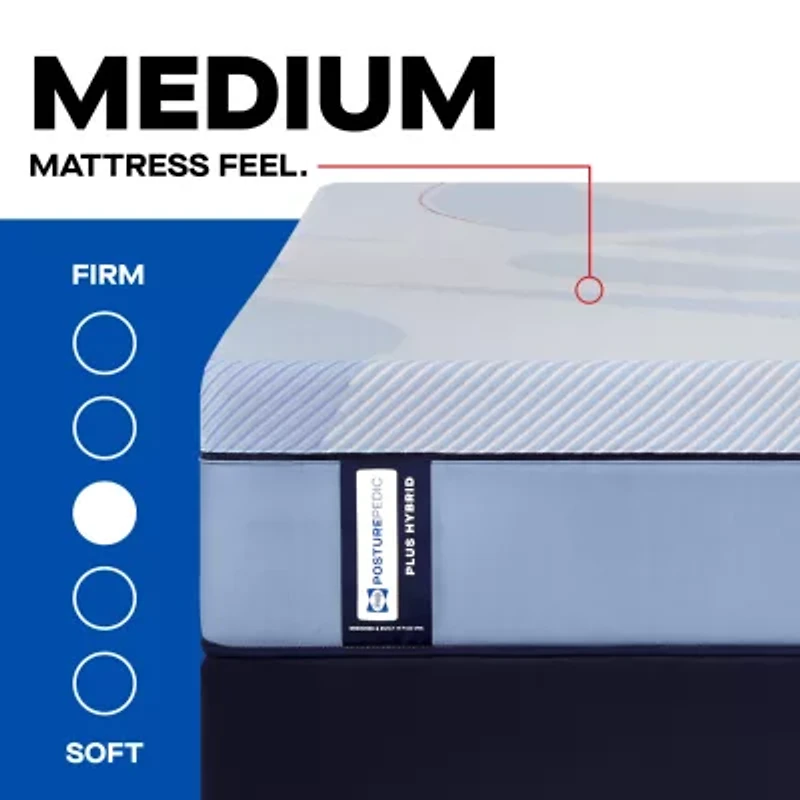 Sealy Posturepedic Ripley 13" Hybrid Medium Tight Top - Mattress + Adjustable Base