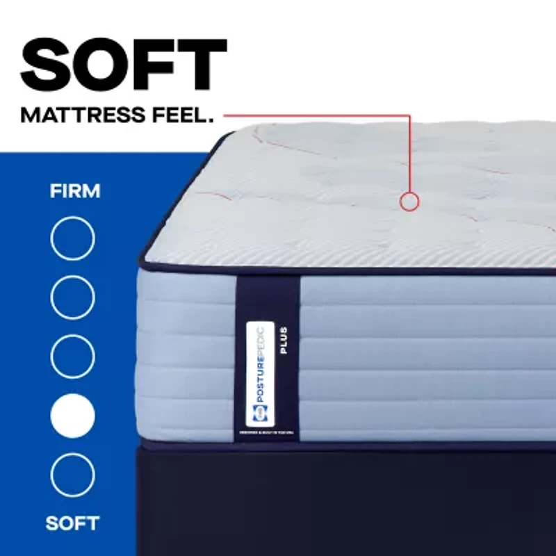 Sealy Posturepedic Ripley 13" Plush Tight Top - Mattress + Adjustable Base