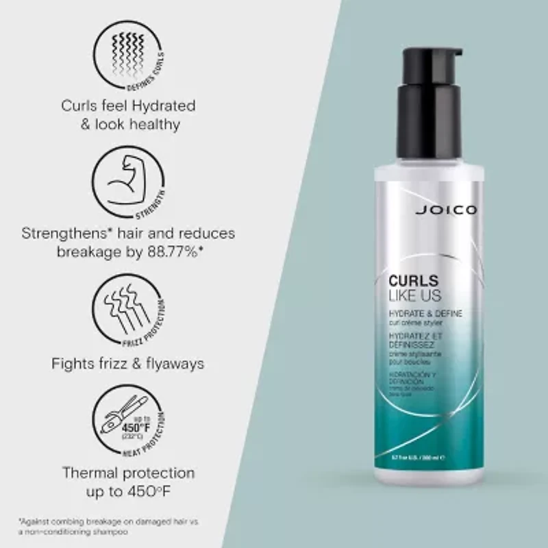 Joico Curls Like Us Hydrate & Define Curl Crème Styler Hair Cream 6.7 oz.
