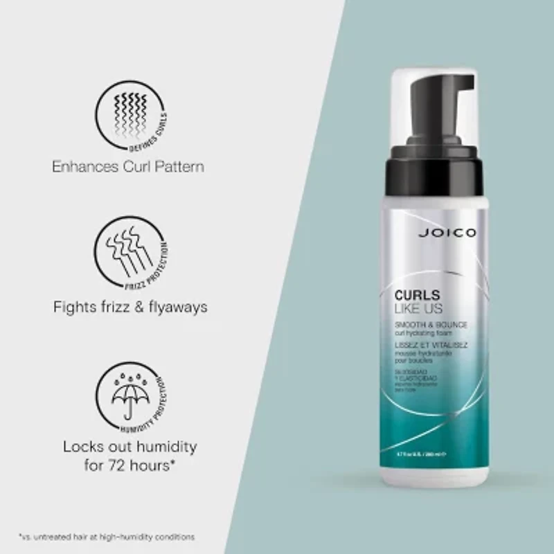 Joico Curls Like Us Smooth & Bounce Curl Hydrating Foam Hair Mousse 6.7 oz.