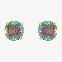Limited Quantities! Genuine Mystic Fire Topaz 14K Gold 4mm Stud Earrings