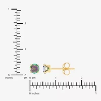 Limited Quantities! Genuine Mystic Fire Topaz 14K Gold 4mm Stud Earrings