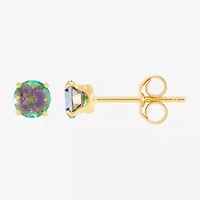 Limited Quantities! Genuine Mystic Fire Topaz 14K Gold 4mm Stud Earrings