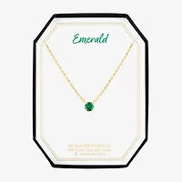 Gemstone 14K Gold Over Silver Round 18 Inch Pendant Necklace