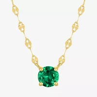 Gemstone 14K Gold Over Silver Round 18 Inch Pendant Necklace